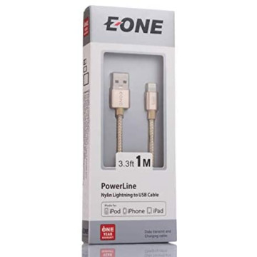 كابل ايون نايلون ايفون 1 متر اسود